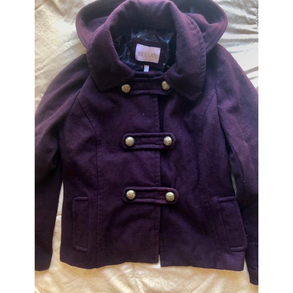 Beautiful Eggplant Delia*s Military Coat Jacket